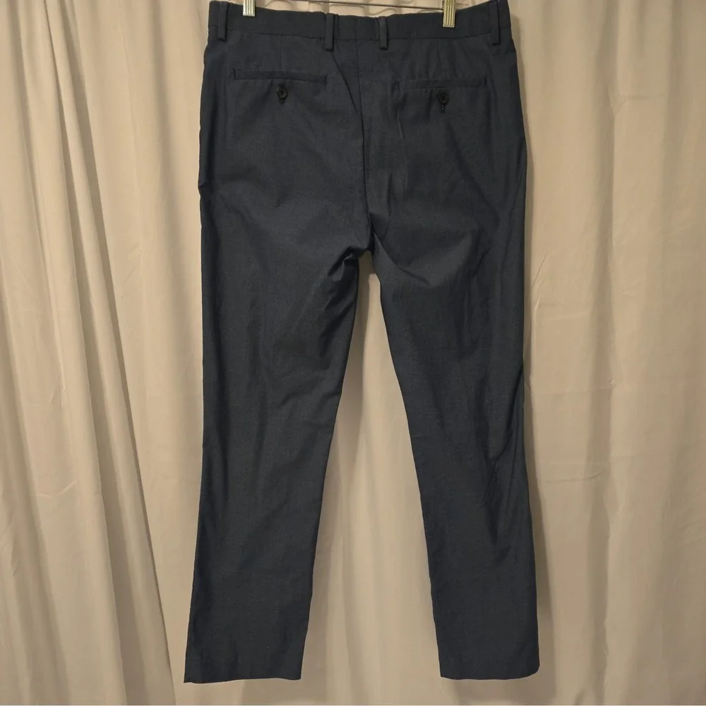 English Laundry Men's Finchley Dress Pants 34x32 Navy Blue Flat Front Straight
